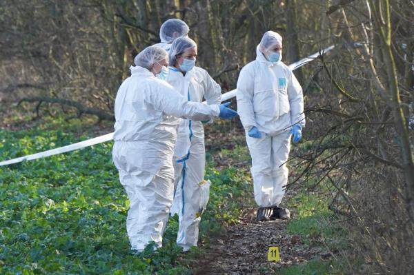 Forensics at the scene of Ghey's killing.