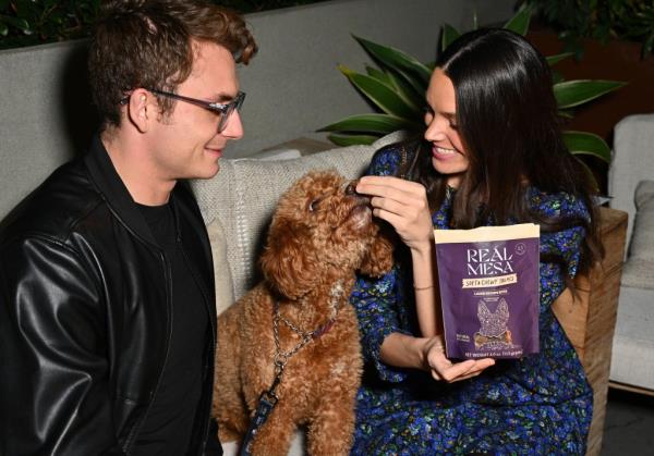 James Kennedy and Ally Lewber with their dog, Hippie.