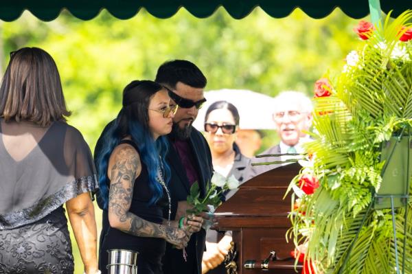 Alexis Nungaray at her daughter's funeral.