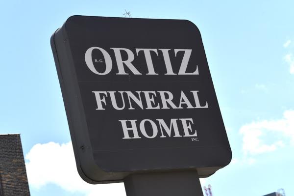 Ortiz Funeral Home sign. 