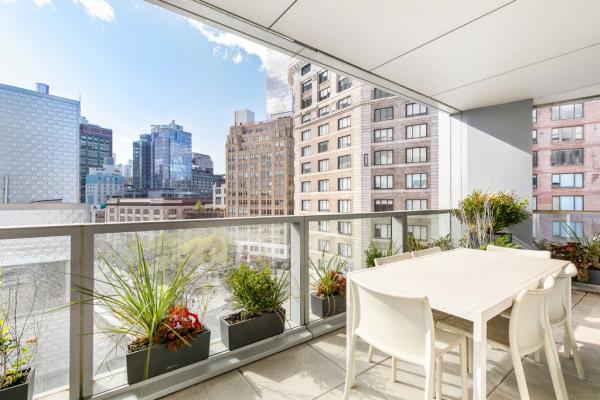 The unit includes a private, south-facing terrace.