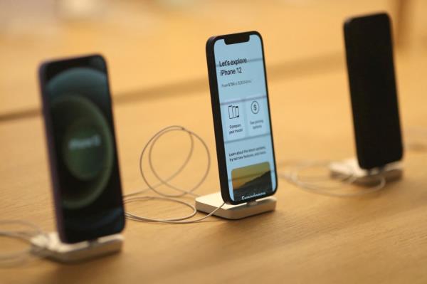 iPhone 12s on display