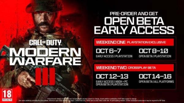 Call Of Duty: Modern Warfare 3 beta times