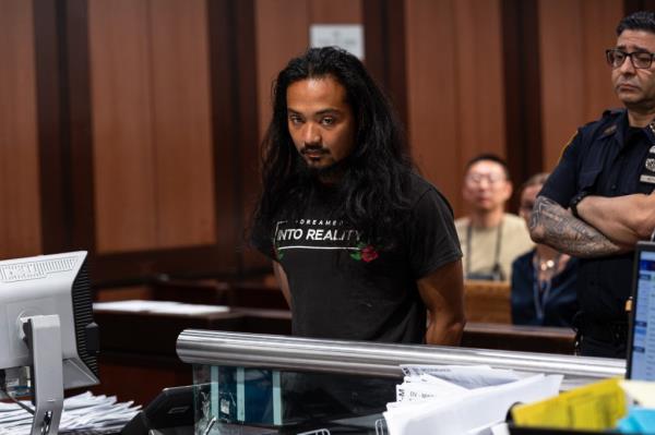 Sanson is due to be arraigned on weapons and ammunition possession charges in Queens Criminal Court later in the day.