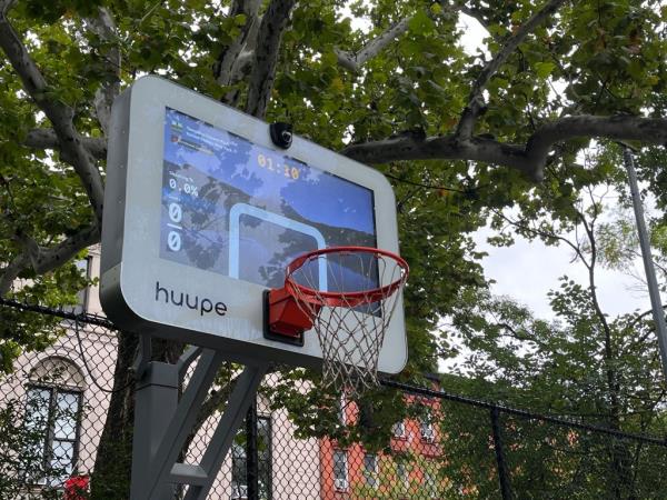 The Huppe electro<em></em>nic backboard comes to the basketball courts in Tompkins Park, NYC