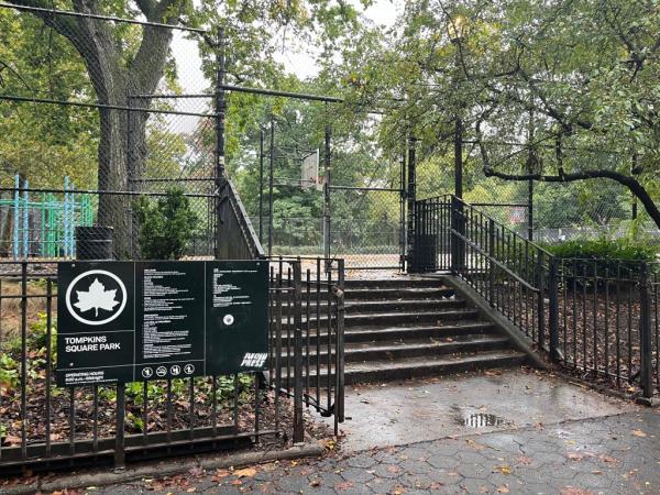 The Huppe electro<em></em>nic backboard comes to the basketball courts in Tompkins Park, NYC