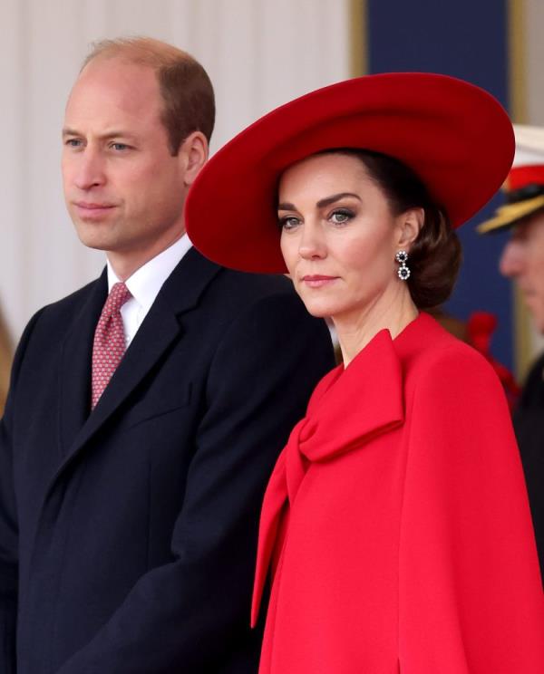 Prince William, Prince of Wales and Catherine, Princess of Wales attend a ceremo<em></em>nial welcome for The President and the First Lady of the Republic of Korea.