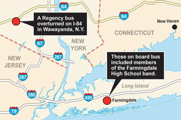 A map showing wher<em></em>e the bus originated and wher<em></em>e it crashed.