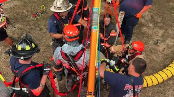 Respo<em></em>nders discovered the bottom at the foot of the 50-foot well on Monday.