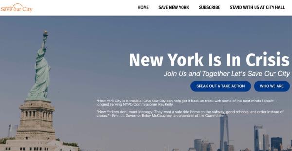 Screenshot of the Save Our City  reform group