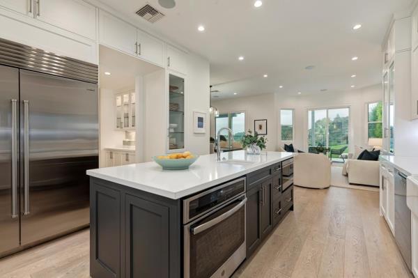 An open chef's kitchen. 