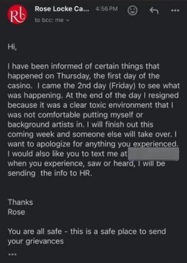 Rose Locke posted this message, calling the 