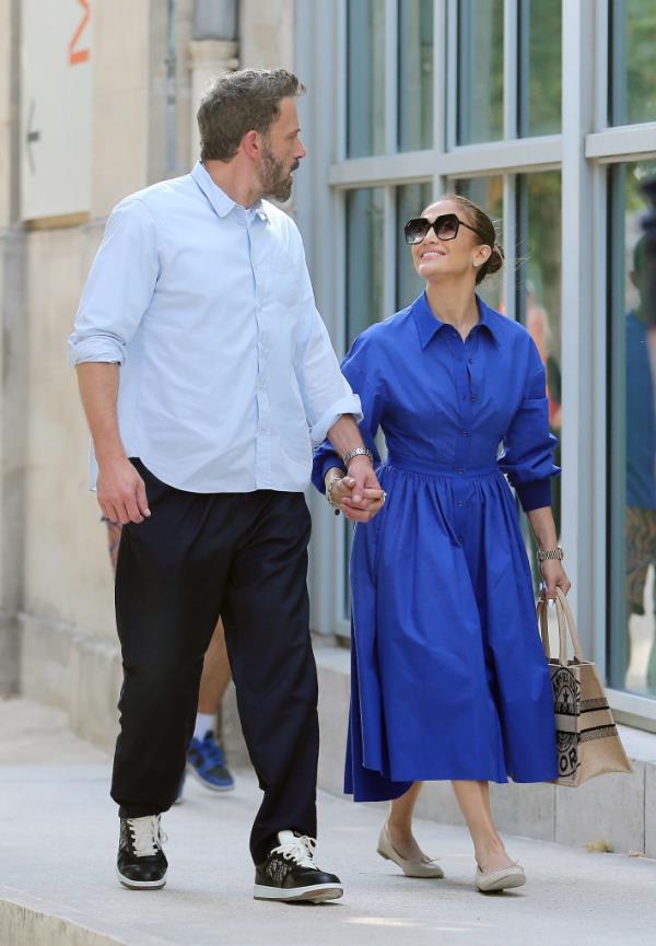 Jennifer Lopez and Ben Affleck in Paris on July 25, 2022.