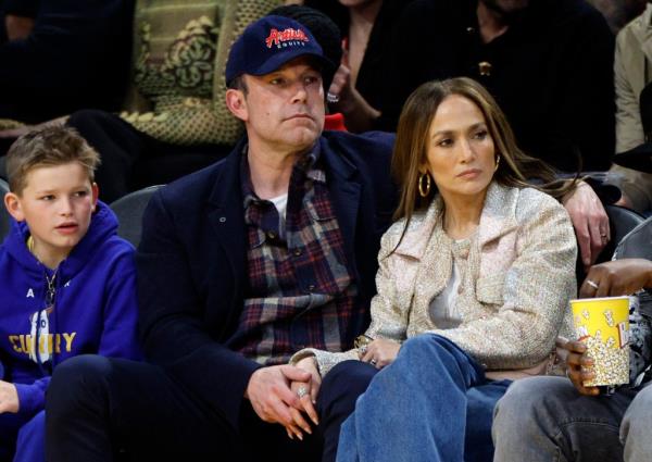Jennifer Lopez, Ben Affleck and his son Samuel in March 2024.