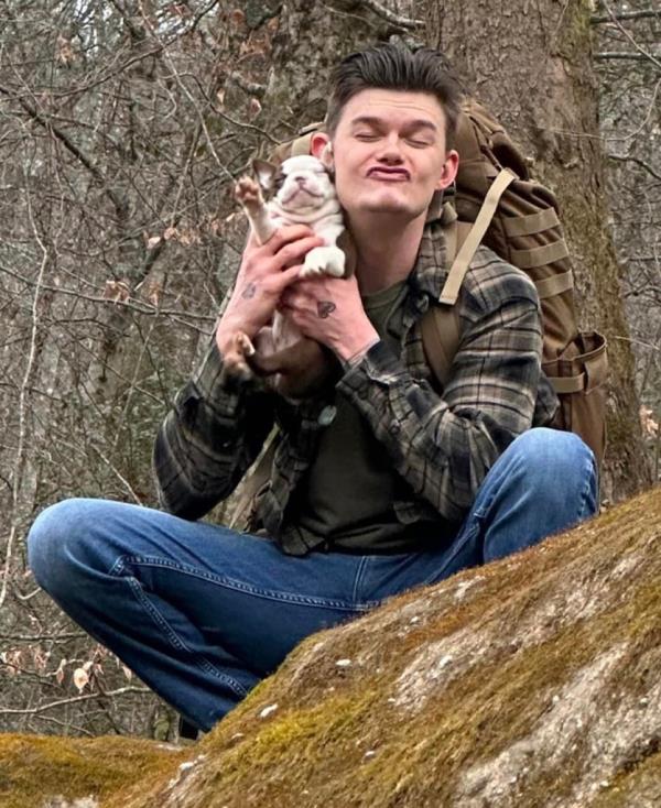 Issac and his dog.