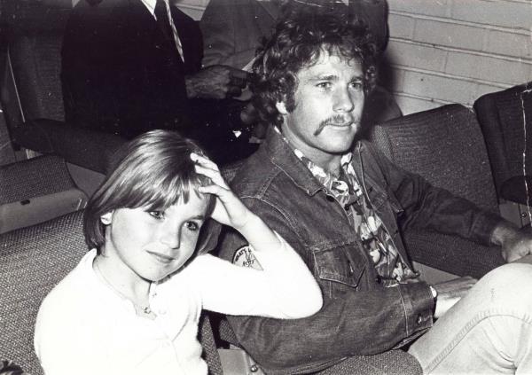Tatum O'neal with Father Ryan O'neal at Screening in Hollywood 1973