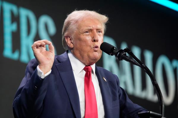 The former president, 78, tore into the 59-year-old vice president while speaking at the summit in West Palm Beach on July 26, 2024.