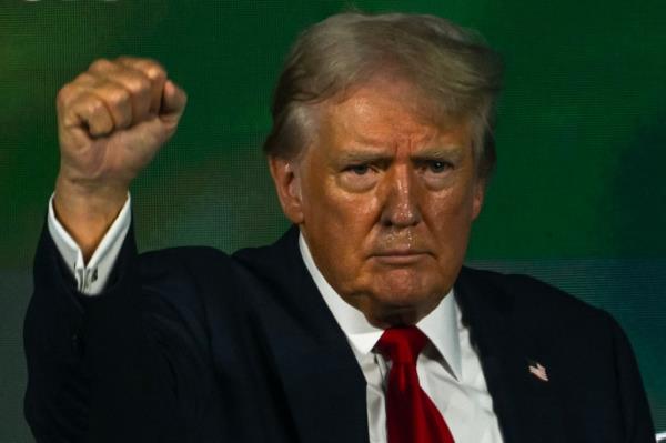 Other than his jabs at Harris, Trump spent his speech reflecting on the assassination attempt that left him with a graze wound on his right ear.