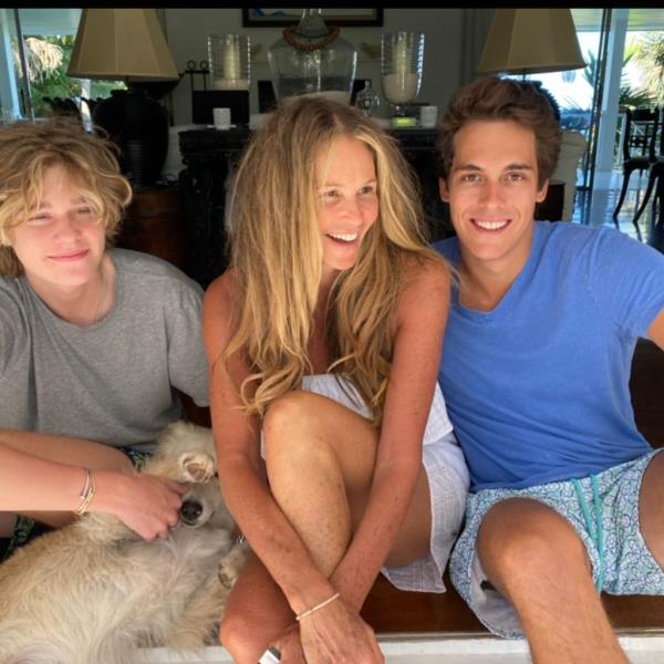 Elle Macpherson with her sons
