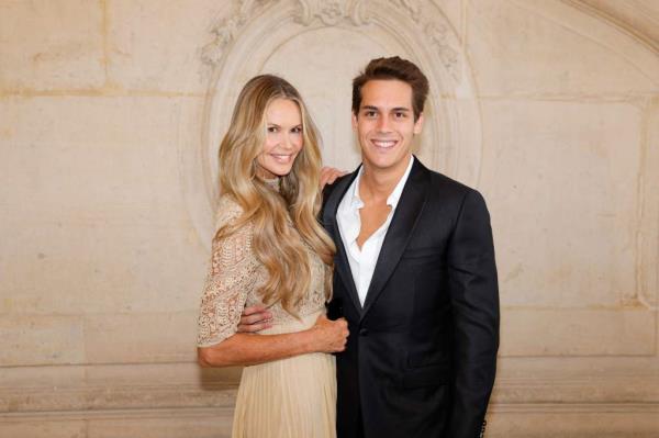 Elle Macpherson and her son Flynn at Paris Fashion Week 2022