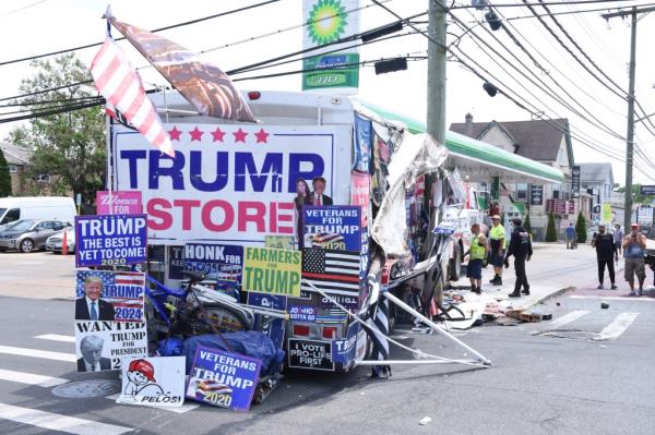 The RV is known to travel to MAGA events across the country to sell Do<em></em>nald Trump merchandise. 