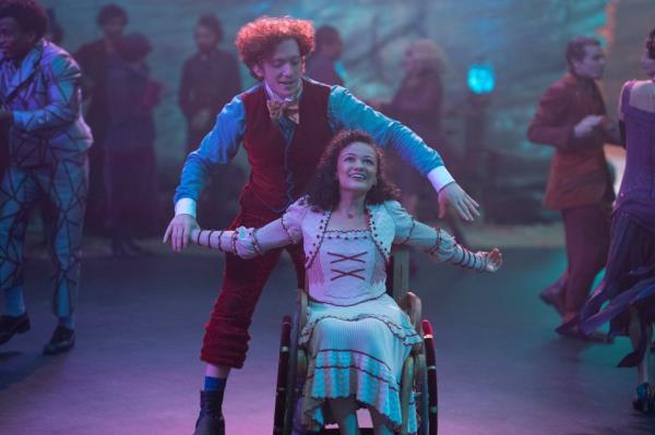 Ethan Slater, left, and Marissa Bode in a scene from the film 