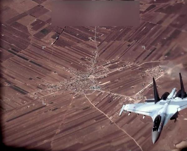 Russian fighter jet harassing a U.S. aircraft. 