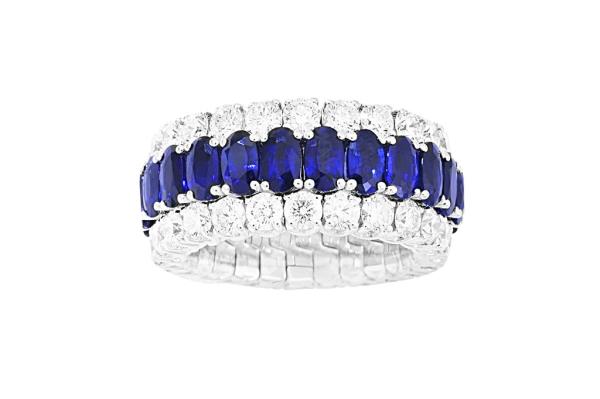 Picchiotti Xpandable ring in 18-k white gold with diamo<em></em>nds and sapphires, $16,700