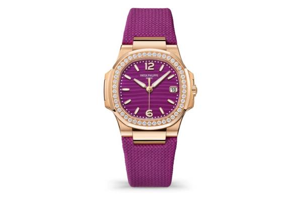 Patek Philippe Nautilus watch in 18-k rose gold with diamonds, $39,890
