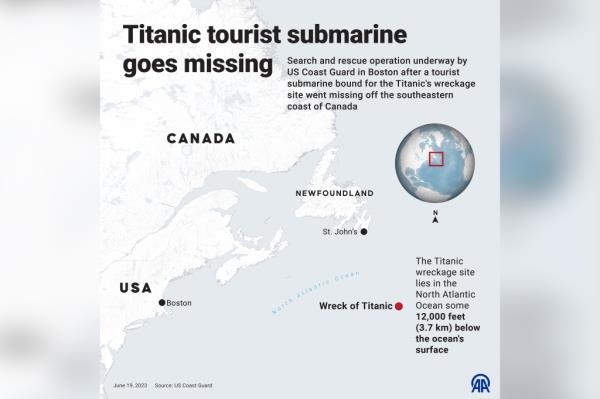 A map showing the location of wher<em></em>e the tourist submarine went missing.