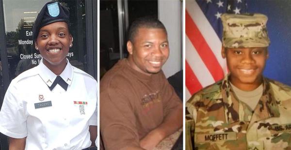 From left to right – Spc. Kennedy Sanders, Sgt. William Jerome Rivers and Spc. Breo<em></em>nna Alexso<em></em>ndria Moffett were killed by a drone strike on Jan. 28, 2024, on their ba<em></em>se in Jordan near the Syrian border. 