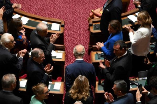 Britain's King Charles arrives to address Senators and members of the Natio<em></em>nal Assembly at the French Senate, the first time a member of the British Royal Family has spoken from the Senate Chamber, in Paris on September 21, 2023. Britain's King Charles III and his wife Queen Camilla are on a three-day state visit starting on September 20, 2023, to Paris and Bordeaux, six mo<em></em>nths after rioting and strikes forced the last-minute postpo<em></em>nement of his first state visit as king. (Photo by Daniel LEAL / AFP) (Photo by DANIEL LEAL/AFP via Getty Images)