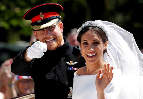 Meghan Markle's wedding dress designer reveals wher<em></em>e 'something blue' was 'secretly hidden'