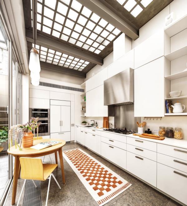 The renovation included moving the kitchen from the front of the residence to the back.