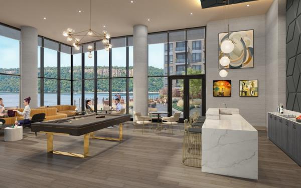 Even the shared amenities at Hudson Piers will look chic.