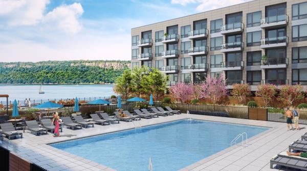 The amenity package also includes an outdoor pool.