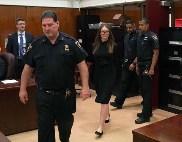 Anna Delvey arrives at court in 2019