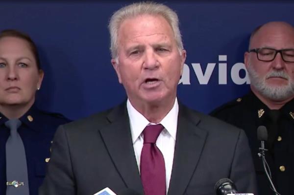 Genesee County Prosecutor David Leyton speaks at a press co<em></em>nference Tuesday 