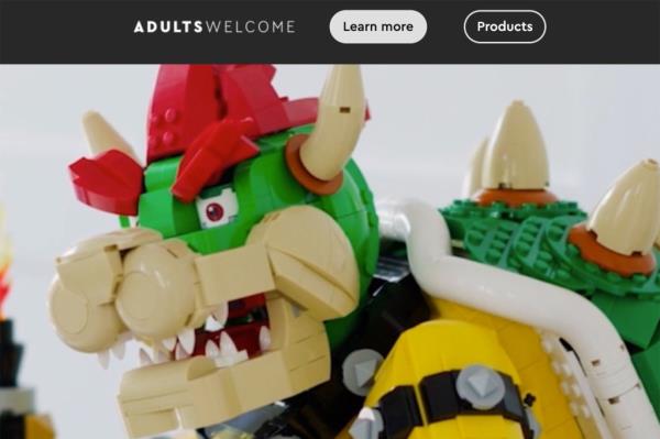 Adults shopping for Lego toys, specifically aimed at adult collectors, depicted as a screenshot of a video game