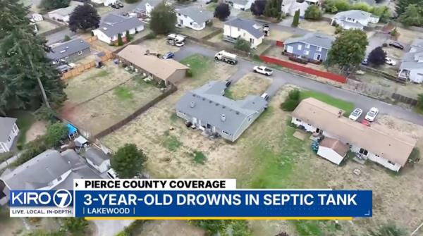 The house in  Lakewood, Washington wher<em></em>e a 3-year-old boy died after falling into a septic tank.