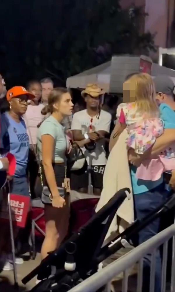 Horrifying viral video shows Kamala Harris supporter shouting in little girl's face outside Houston rally with Beyonce