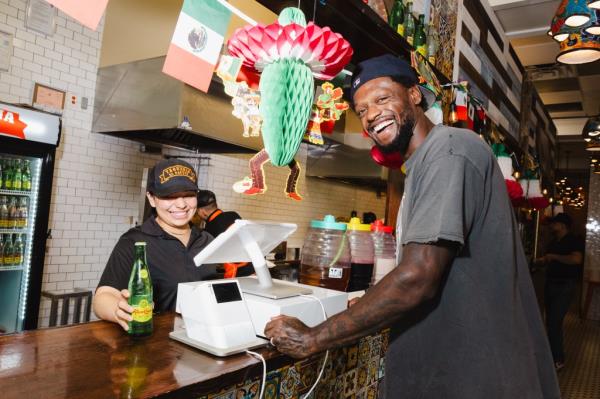 Julius Randle at the Mexican restaurant Taqueria Al Pastor & Bar in Cobble Hill Brooklyn