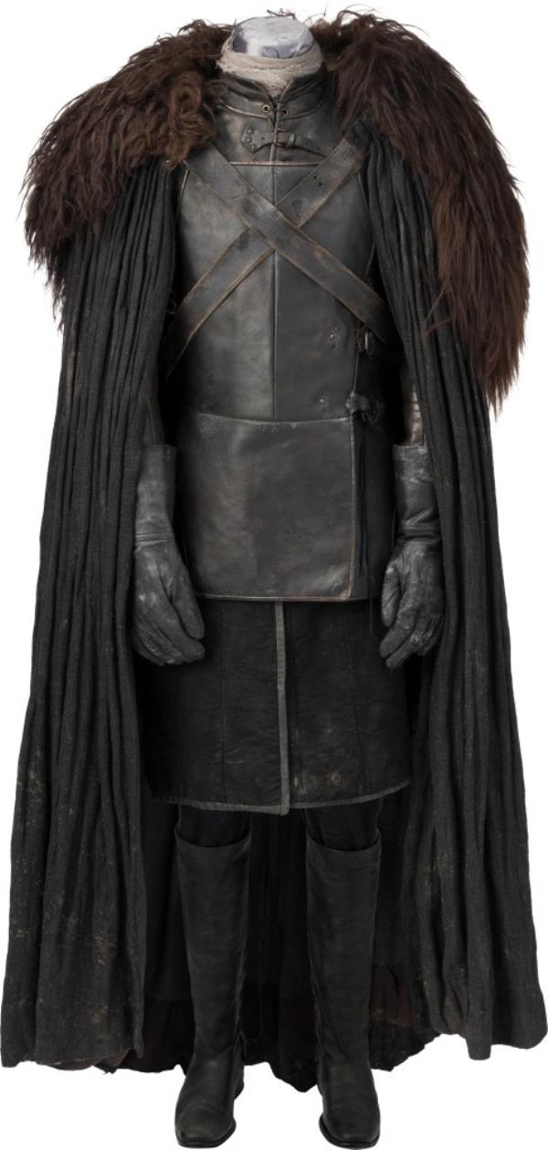 A photo of Jon Snow’s Night’s Watch ensemble