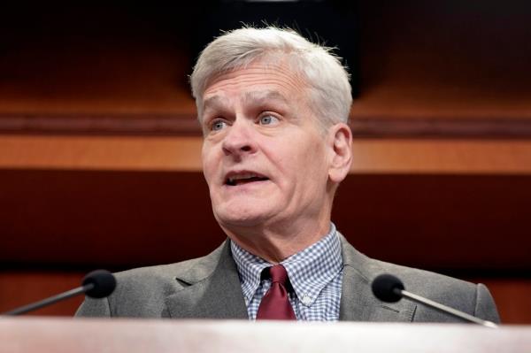 Sen. Bill Cassidy, R-La., speaks during a news co<em></em>nference on problems with the FAFSA rollout, Thursday, Feb. 1, 2024, on Capitol Hill in Washington.