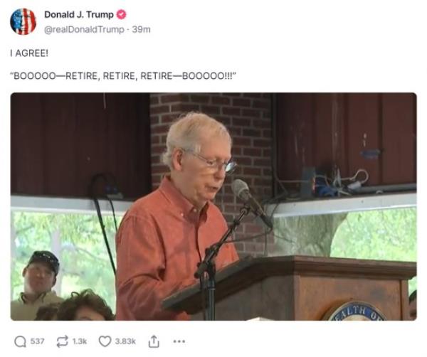Ex-President Do<em></em>nald Trump made fun of Senate Minority Leader Mitch McCo<em></em>nnell on his Truth Social platform
