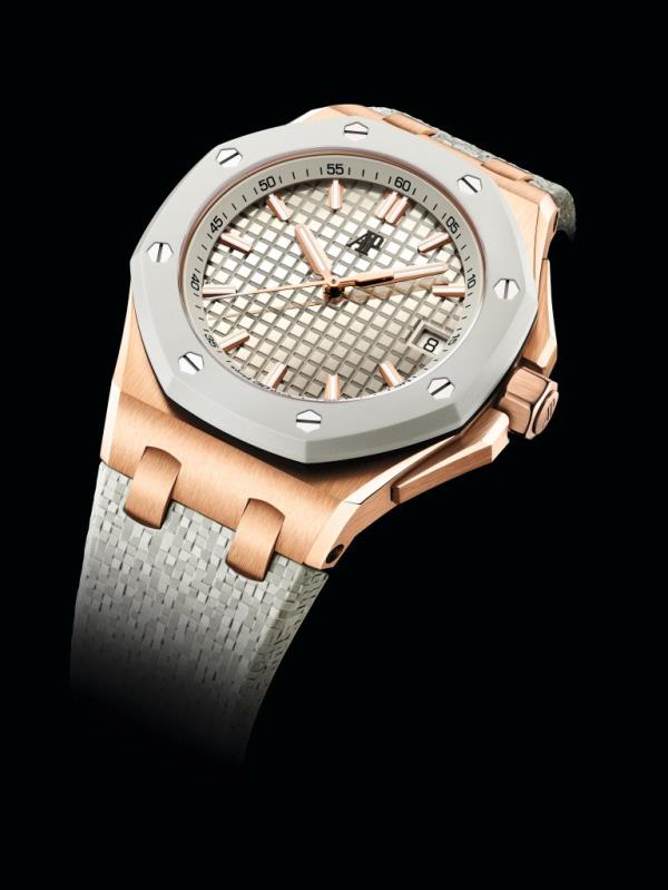 18-k pink gold Royal Oak Offshore Selfwinding watch by Audemars Piguet, priced at $47,200, available at Lo<em></em>ndon Jewelers.