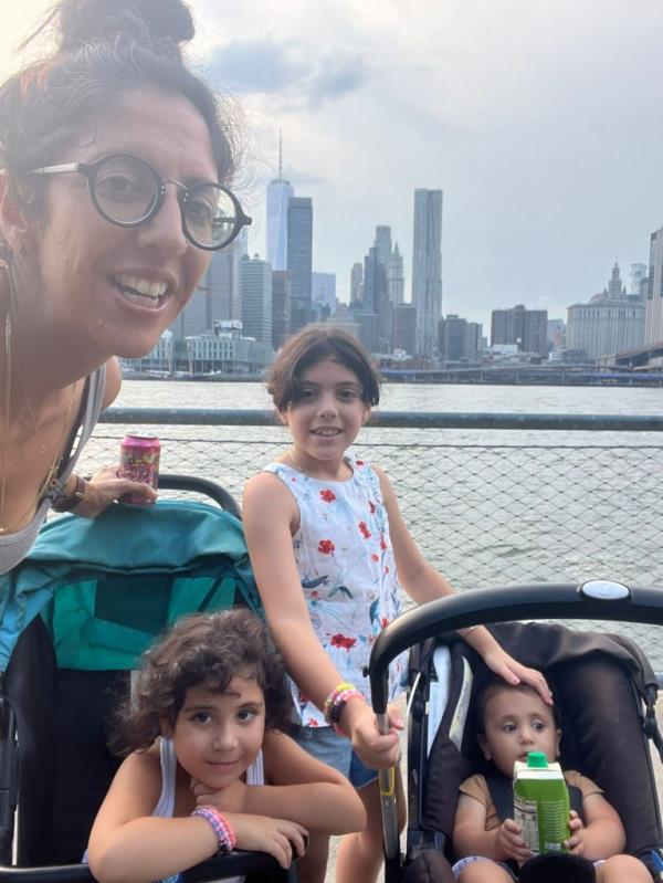 Laura Friedenberg with her two daughters, Shiraz, 9, Lev, 4, and son, Tal, 1