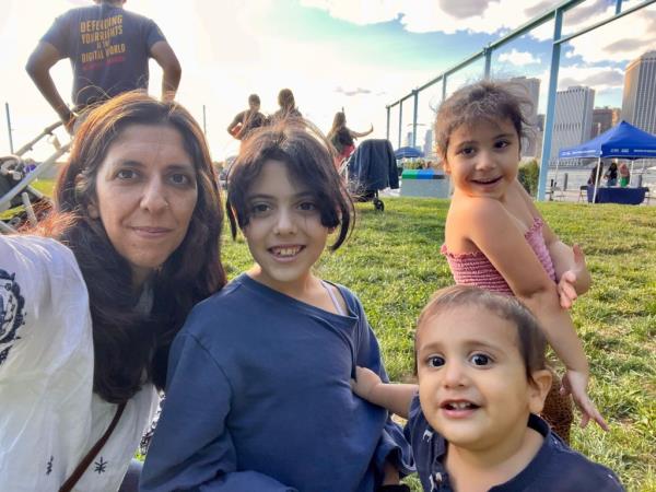 Laura Friedenberg with her two daughters, Shiraz, 9, Lev, 4, and son, Tal, 1