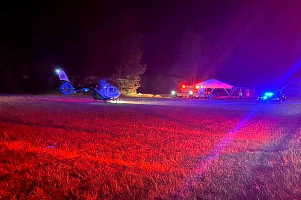 Helicopter seen before airlifting wounded toddler to a hospital 