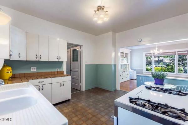 The kitchen and dining area of the home.